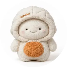 agentkai mascot: a fluffy cream yeti, animated